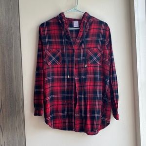 Long Sleeve Flannel with Hood